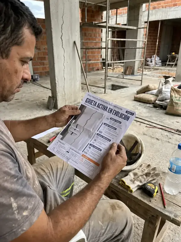 Manual Visual de Armaduras de Acero en uso durante la revisión en la obra